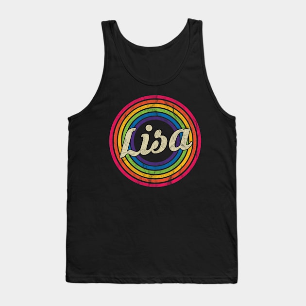 Lisa - Retro Rainbow Faded-Style Tank Top by MaydenArt